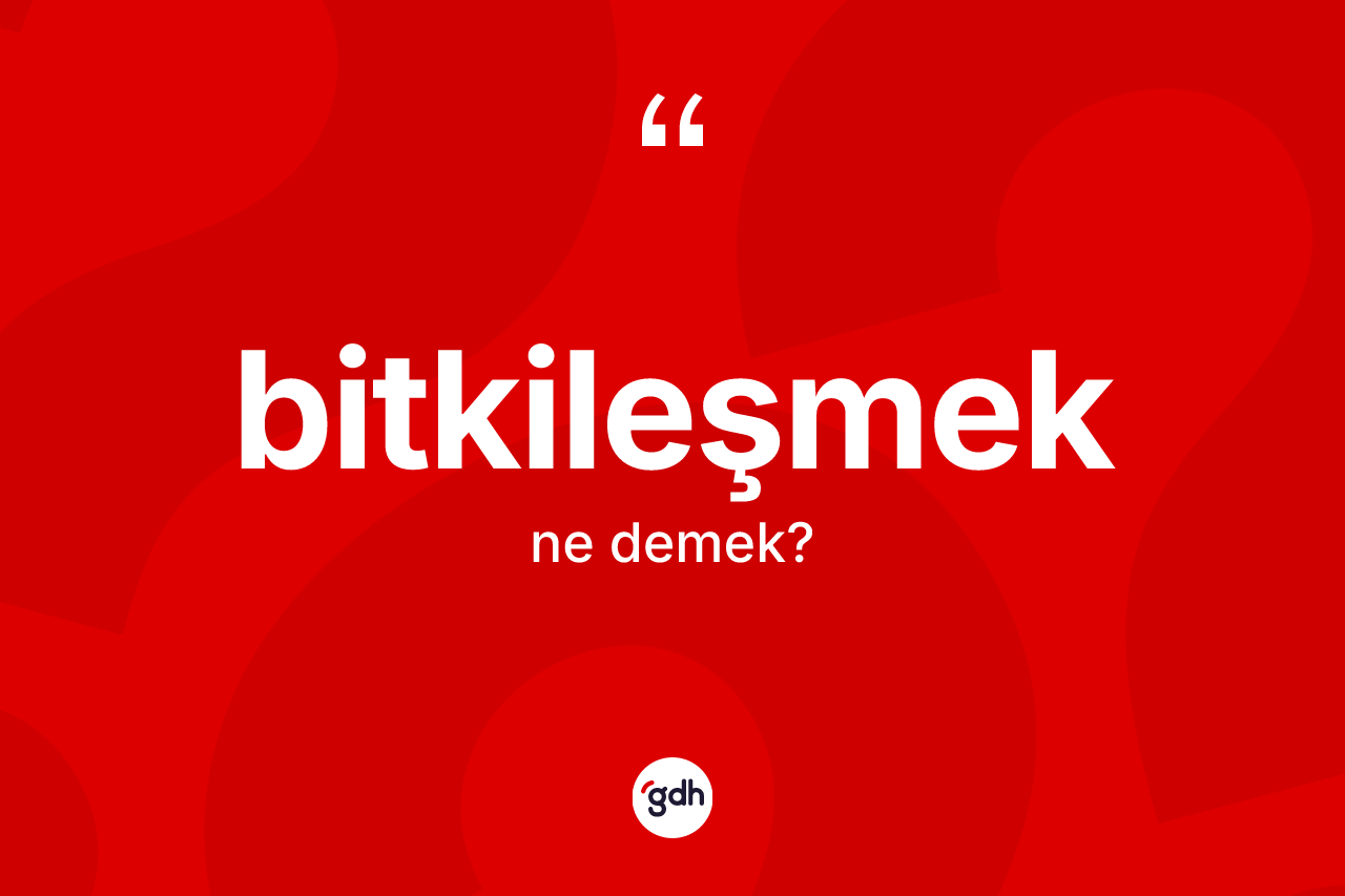 Bitkileşmek kelimesi nedir? Bitkileşmek kelimesinin TDK'ya göre açıklaması nedir?