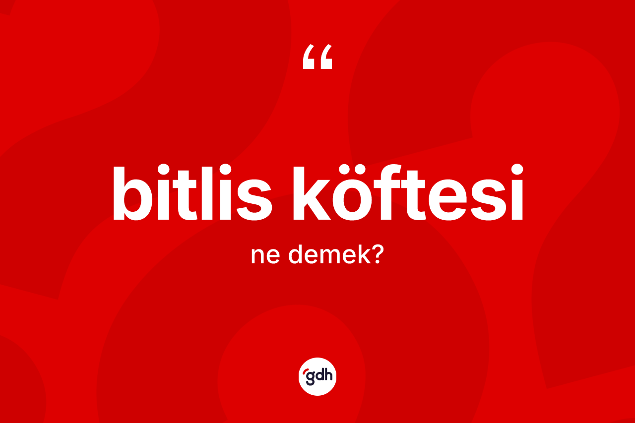 Bitlis köftesi kelimesinin sözlükteki tanımı nedir?