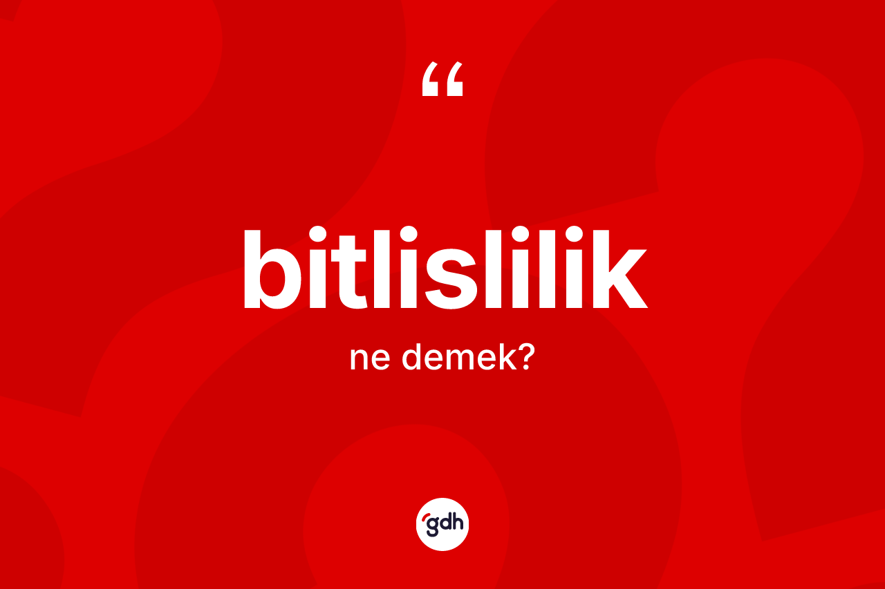 Bitlislilik kelimesinin anlamı nedir? Bitlislilik kelimesinin kaç farklı anlamı var?