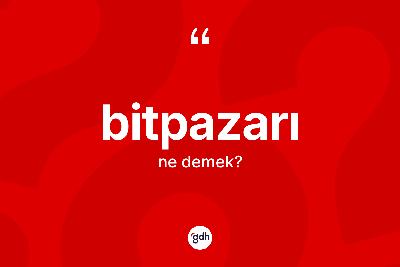 Bitpazarı kelimesi nedir? Bitpazarı kelimesinin kaç farklı anlamı var?