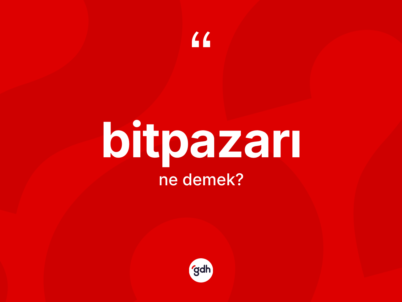 Bitpazarı kelimesi nedir? Bitpazarı kelimesinin kaç farklı anlamı var?