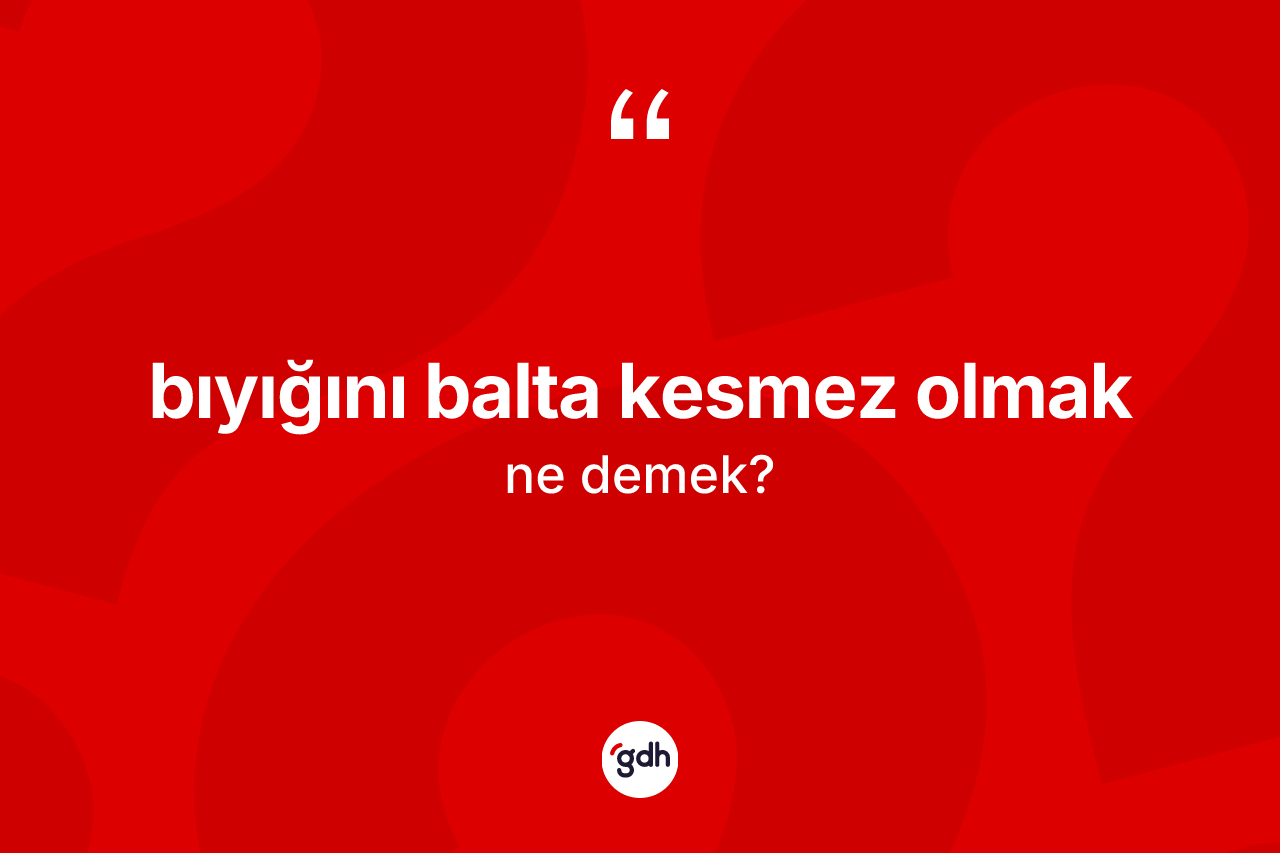 Bıyığını balta kesmez olmak ifadesinin tanımı nedir?