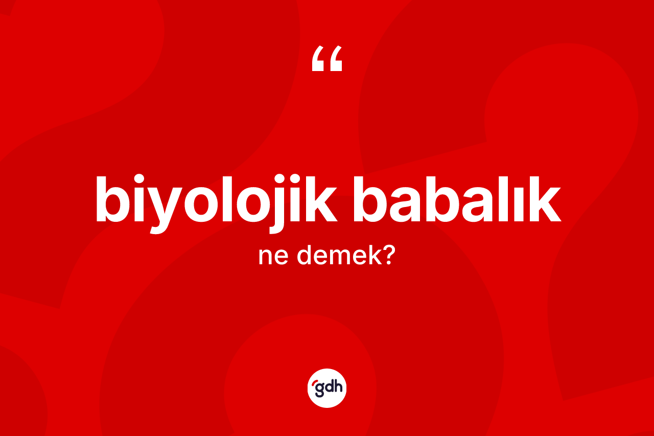 Biyolojik babalık kelimesinin tanımı nedir? Biyolojik babalığın TDK'ya göre anlamı nedir?
