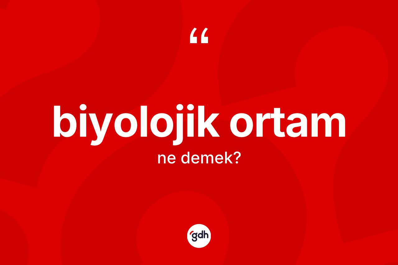 Biyolojik ortam kelimesinin tanımı nedir? Biyolojik ortamın TDK'ya göre anlamı nedir?