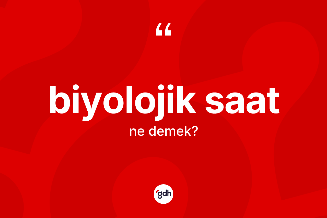 Biyolojik saat kelimesinin sözlükteki tanımı nedir? Biyolojik saatın TDK'ya göre anlamı nedir?