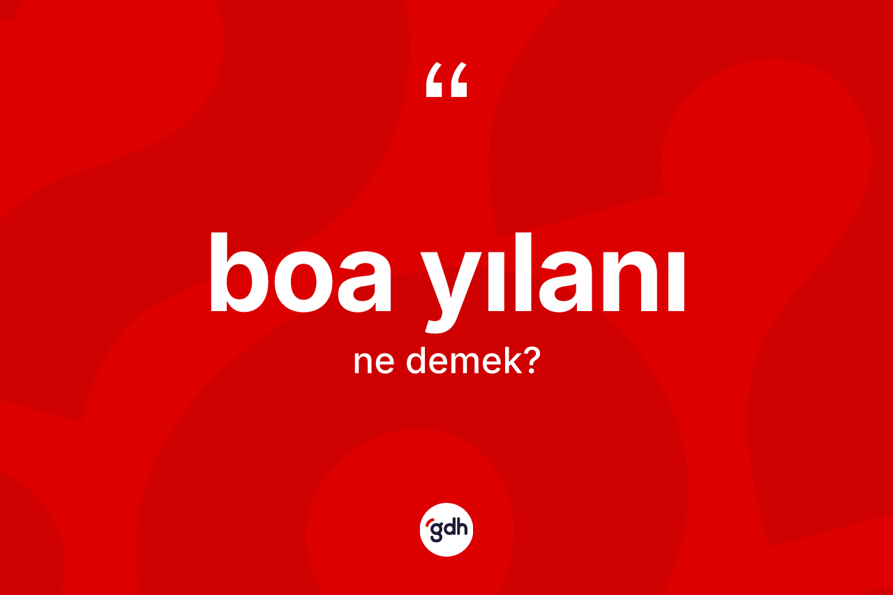 Boa yılanı ne demek? Boa yılanının TDK'ya göre anlamı nedir?