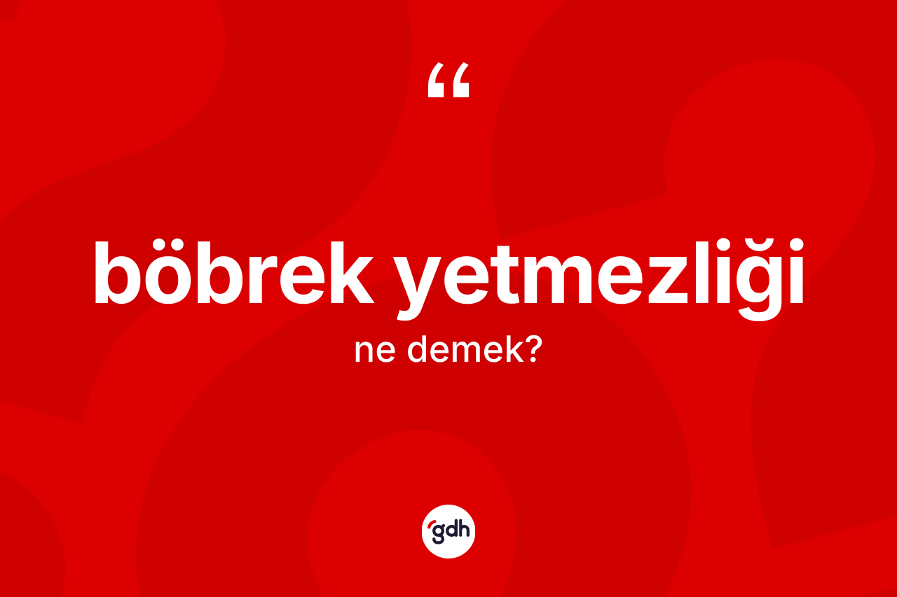 Böbrek yetmezliği kelimesi ne demek?