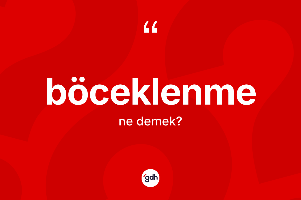 Böceklenme kelimesinin tanımı nedir? Böceklenmenin TDK'ya göre anlamı nedir?
