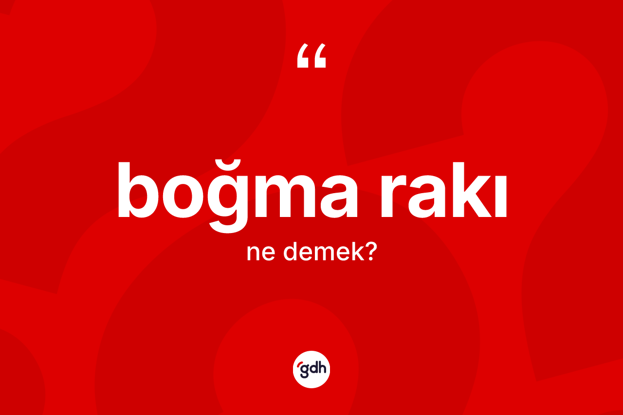 Boğma rakı kelimesinin anlamı nedir? Boğma rakının TDK'ya göre anlamı nedir?