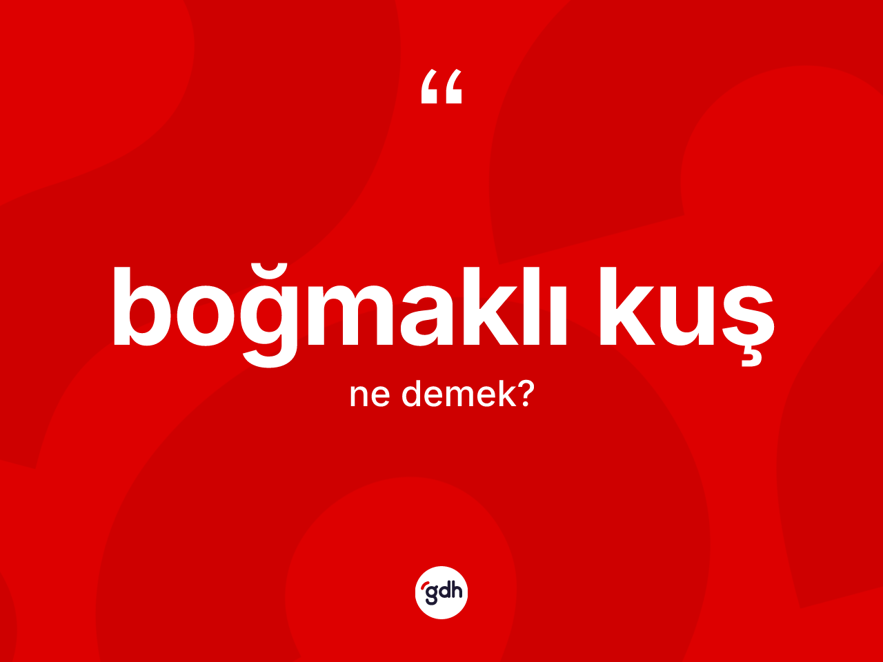 Boğmaklı kuş kelimesinin anlamı nedir? Boğmaklı kuşun sözlükteki anlamı nedir?