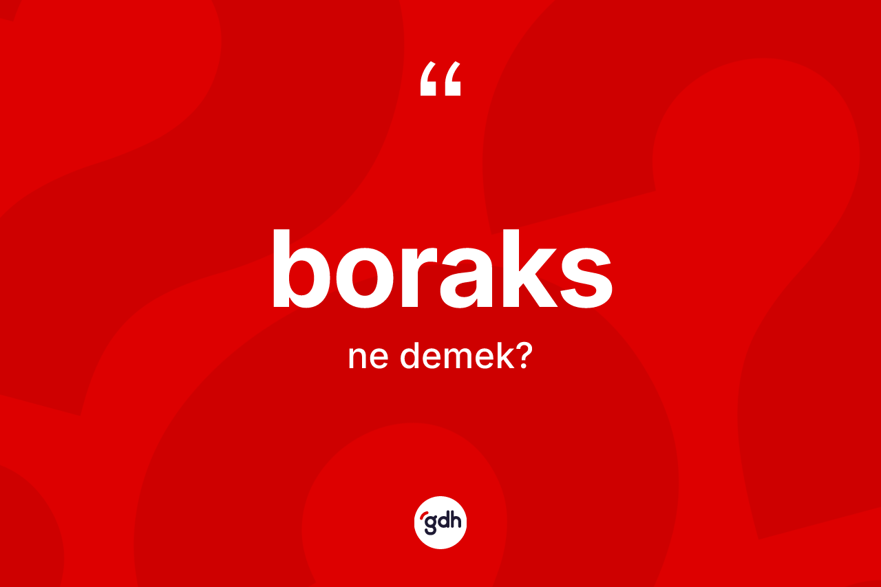 Boraks kelimesi nedir? Boraksın kısaca tanımı nedir?