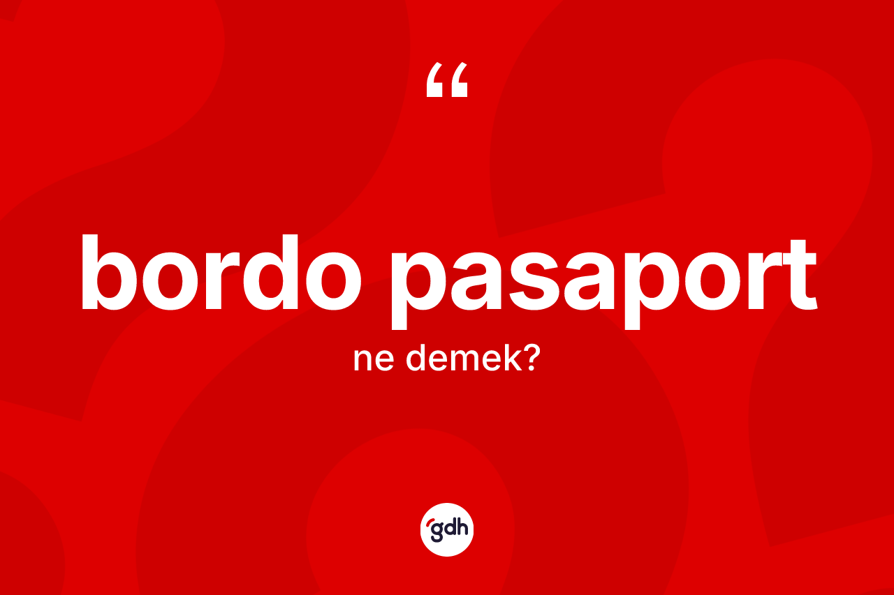 Bordo pasaport nedir? Bordo pasaportun sözlükteki anlamı nedir?