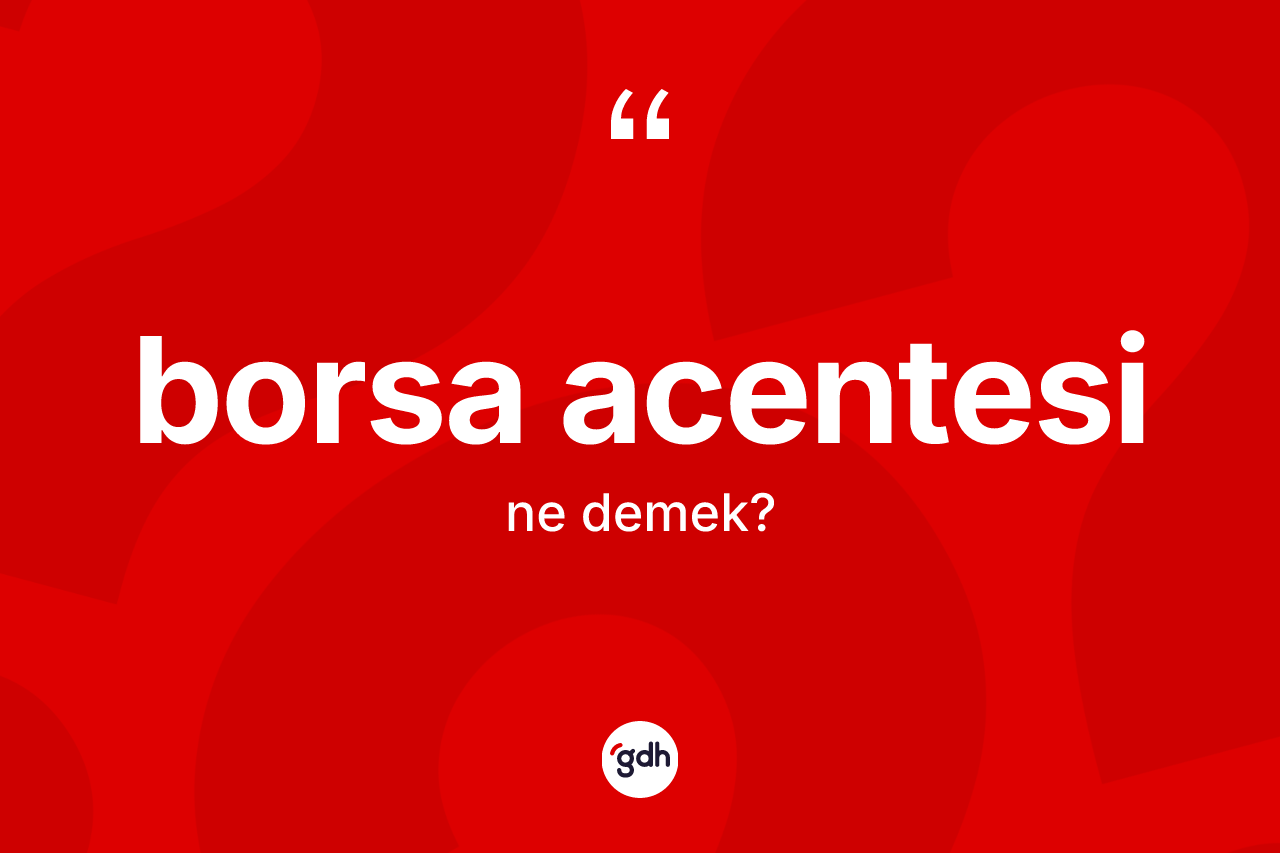 Borsa acentesi ne demek? Borsa acentesi kelimesinin kaç farklı anlamı var?