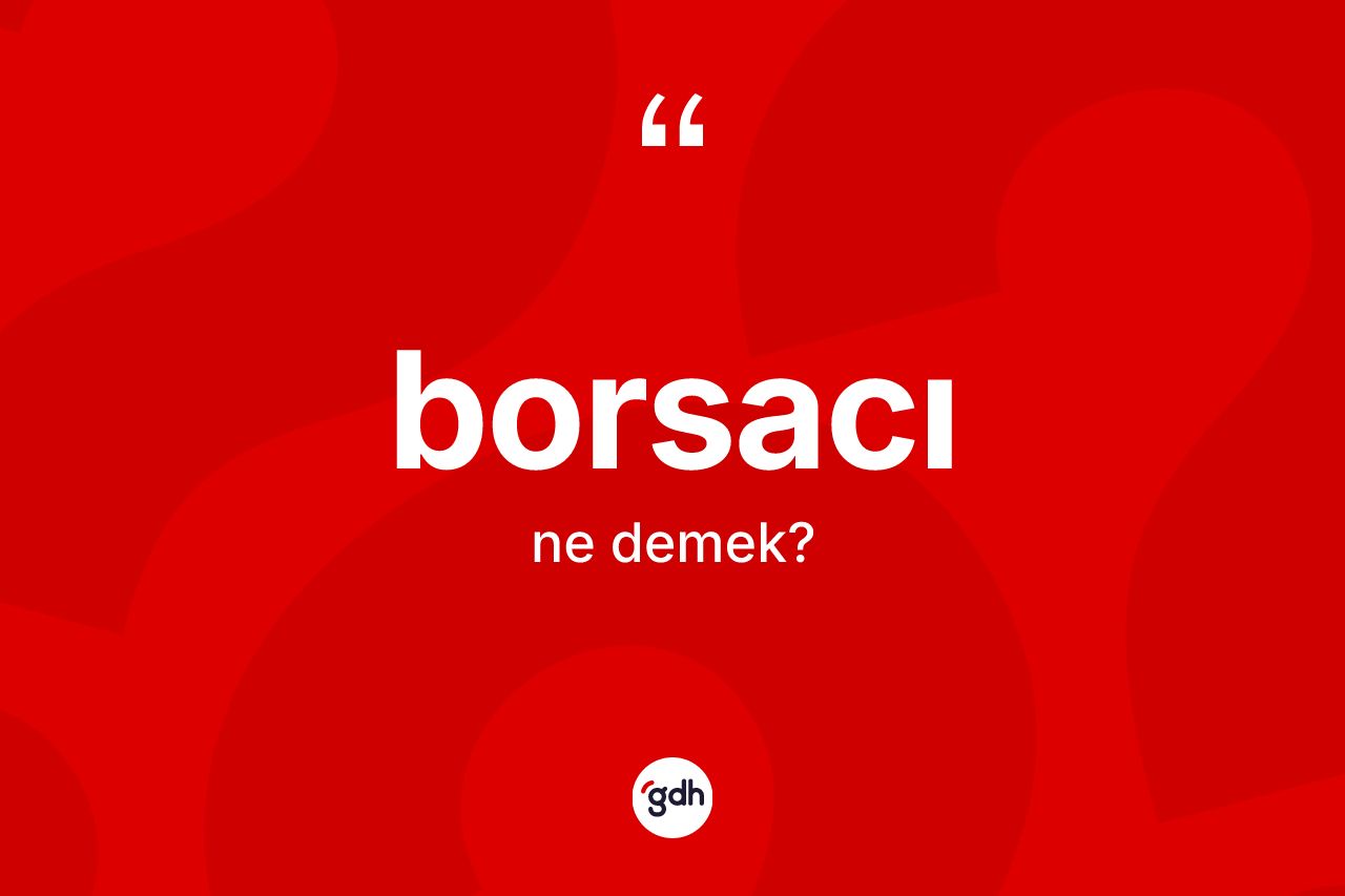 Borsacı kelimesinin tanımı nedir? Borsacının TDK'ya göre anlamı nedir?