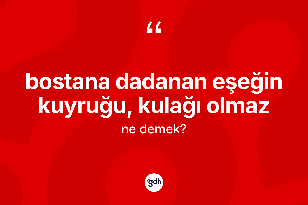 Bostana dadanan eşeğin kuyruğu, kulağı olmaz ne anlama gelir?