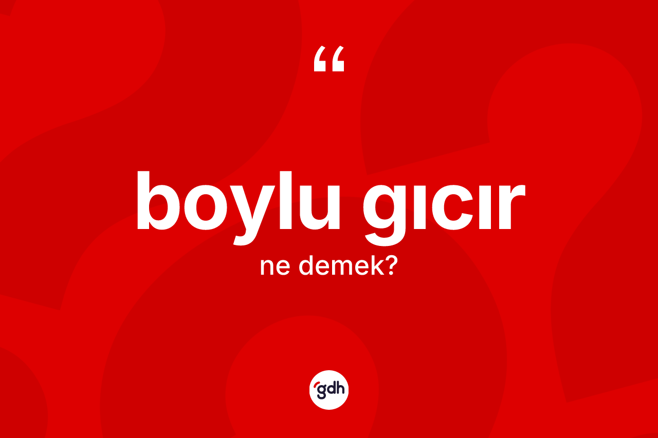 Boylu gıcır kelimesinin tanımı nedir? Boylu gıcırın TDK'ya göre anlamı nedir?