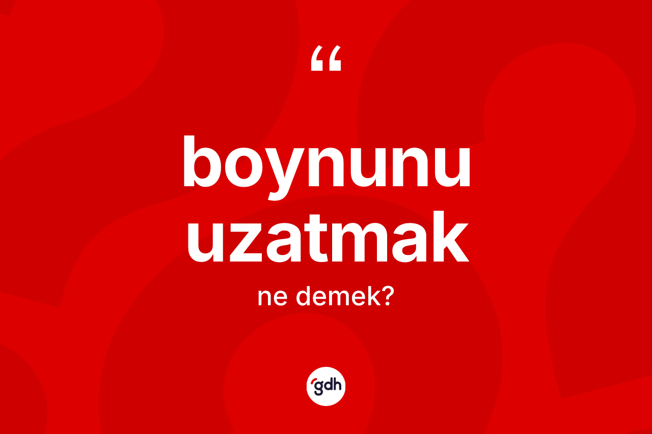 Boynunu uzatmak ifadesinin kısaca tanımı nedir?
