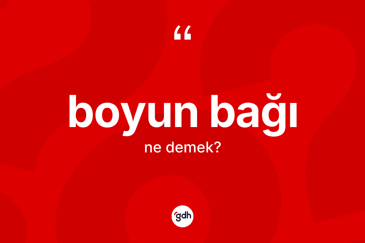 Boyun bağı kelimesinin tanımı nedir? Boyun bağının TDK'ya göre anlamı nedir?