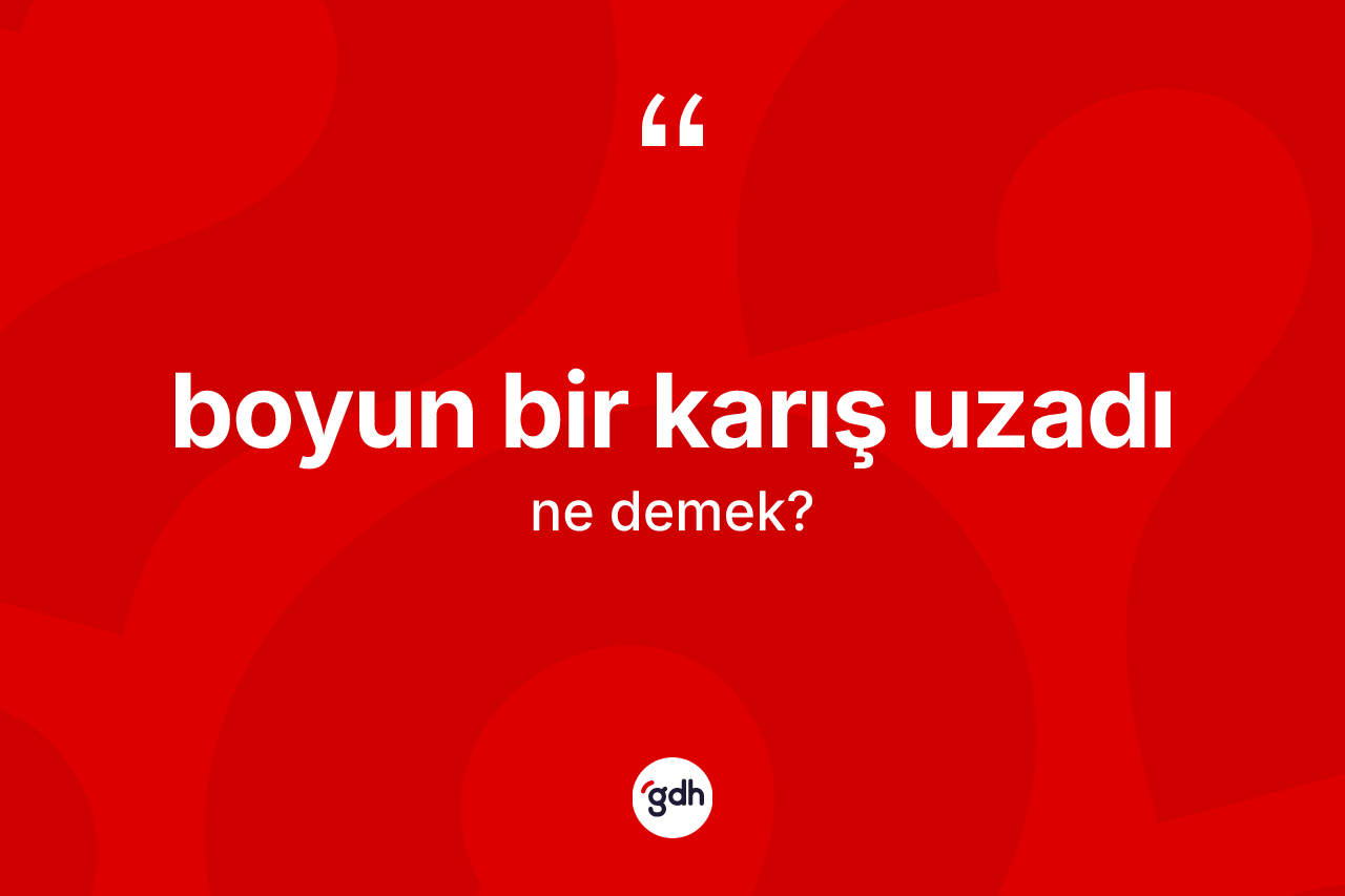 Boyun bir karış uzadı ifadesinin tanımı nedir?