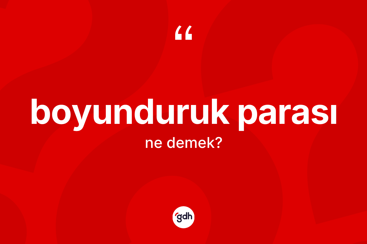Boyunduruk parası kelimesi ne anlama gelir?