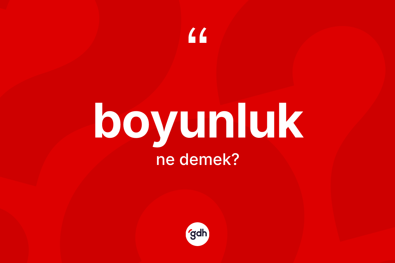 Boyunluk kelimesinin anlamı nedir?