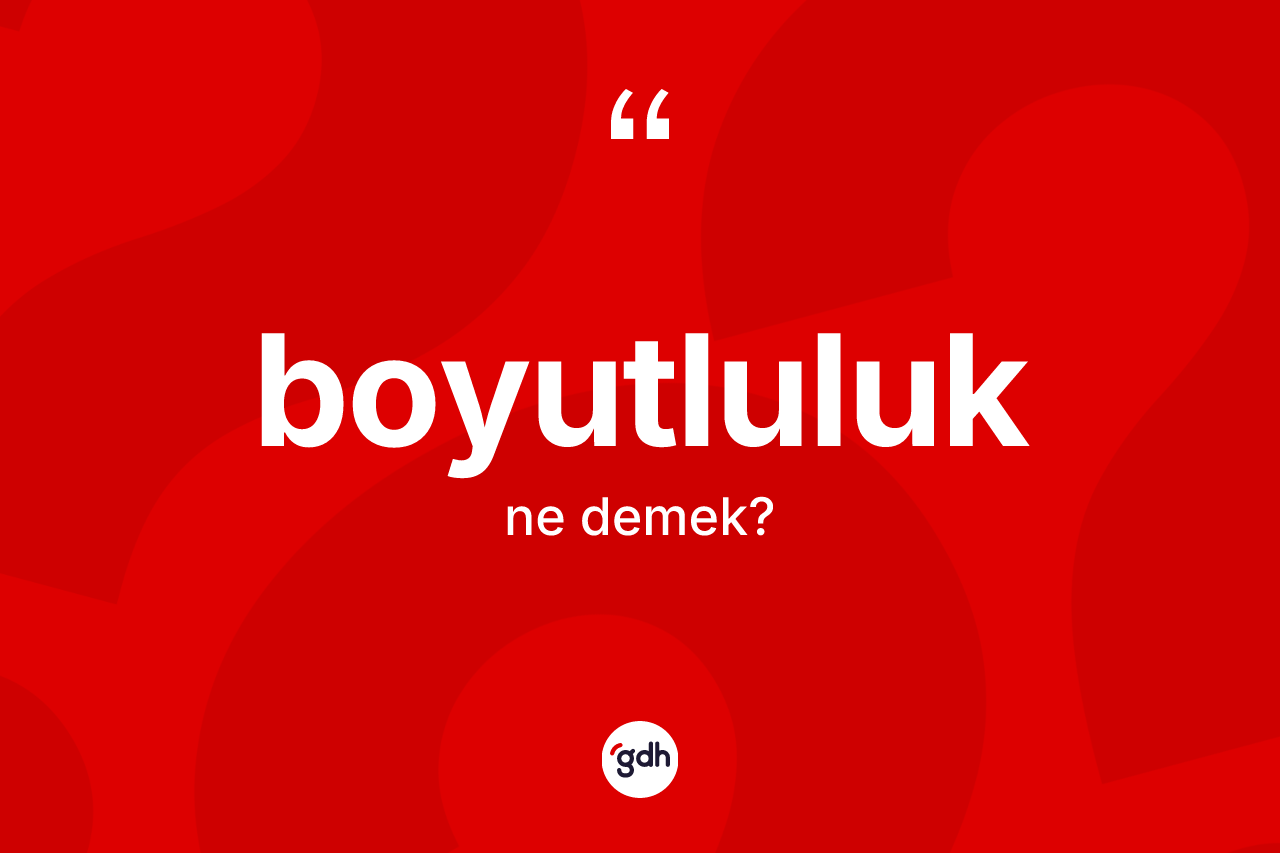 Boyutluluk kelimesinin sözlükteki tanımı nedir?