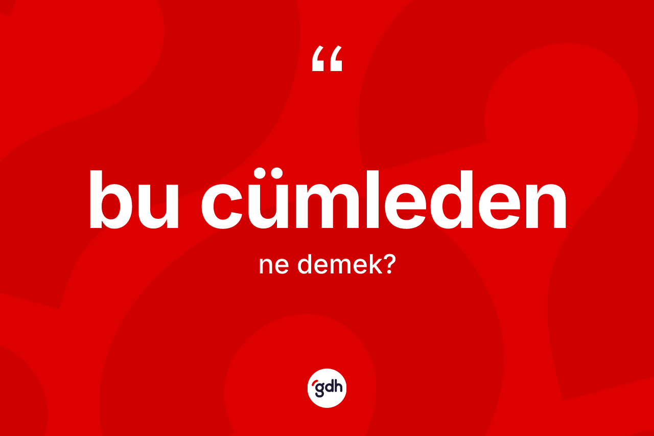 Bu cümleden ne demek? Bu cümledenin TDK'ya göre anlamı nedir?