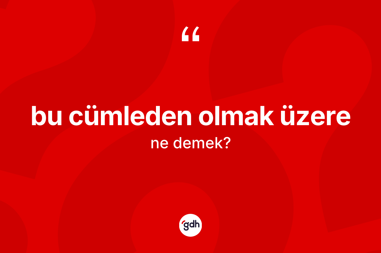 Bu cümleden olmak üzere sözü ne demektir?