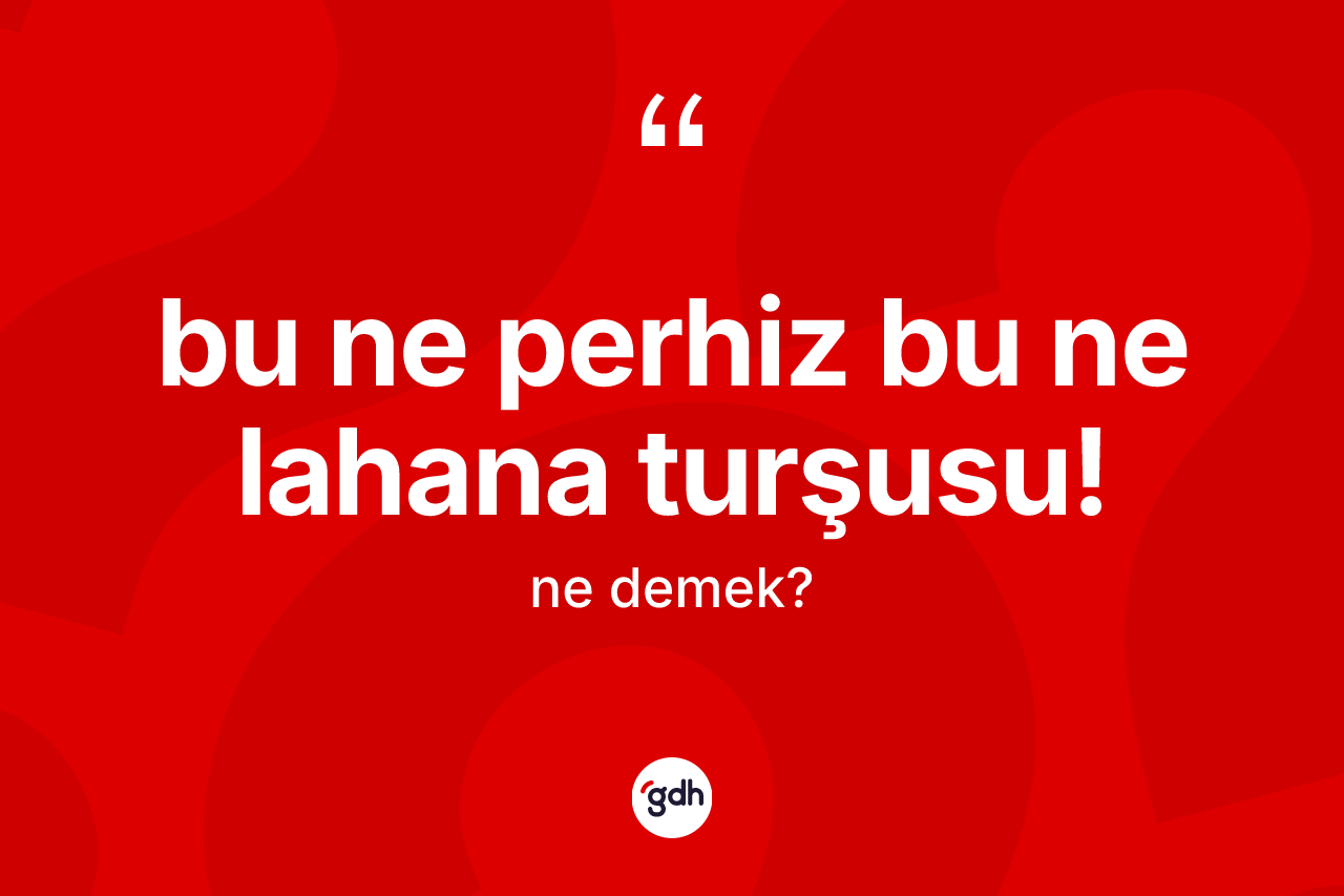 Bu ne perhiz bu ne lahana turşusu! deyiminin anlamı nedir?