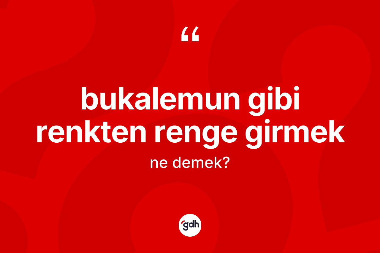 Bukalemun gibi renkten renge girmek ifadesi nedir?