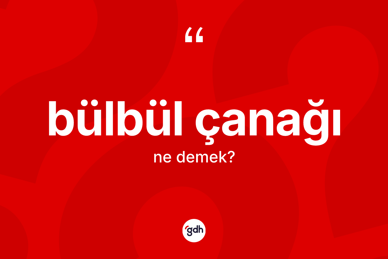 Bülbül çanağı kelimesinin sözlükteki tanımı nedir?