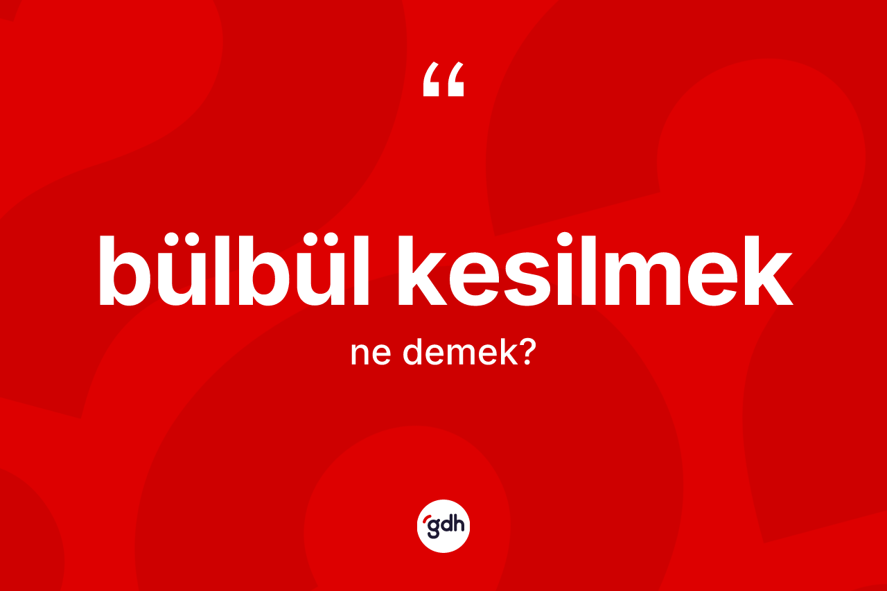 Bülbül kesilmek ifadesinin tanımı nedir?