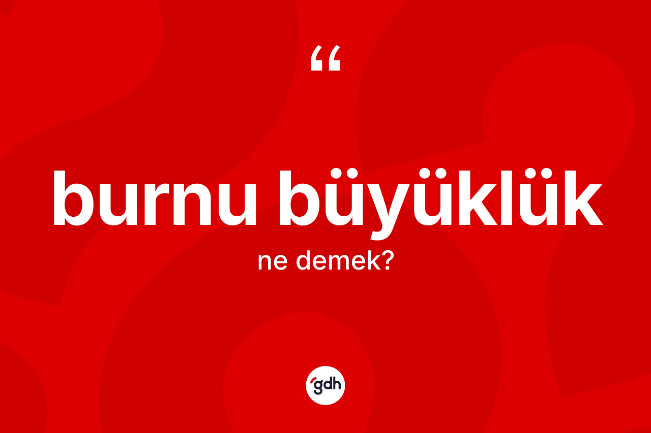 Burnu büyüklük kelimesi ne anlama gelir? Burnu büyüklüğün TDK'ya göre anlamı nedir?
