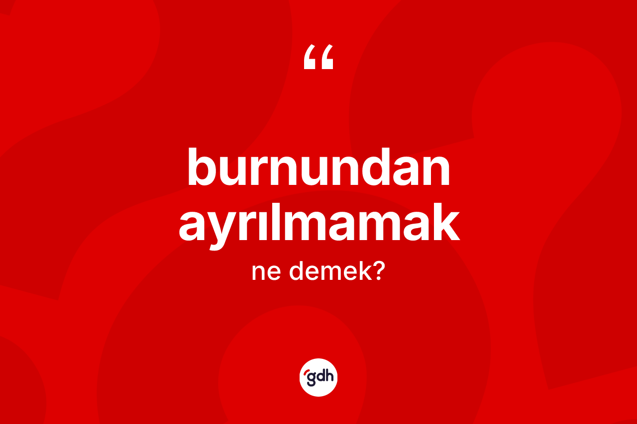 Burnundan ayrılmamak ifadesi ne demek?
