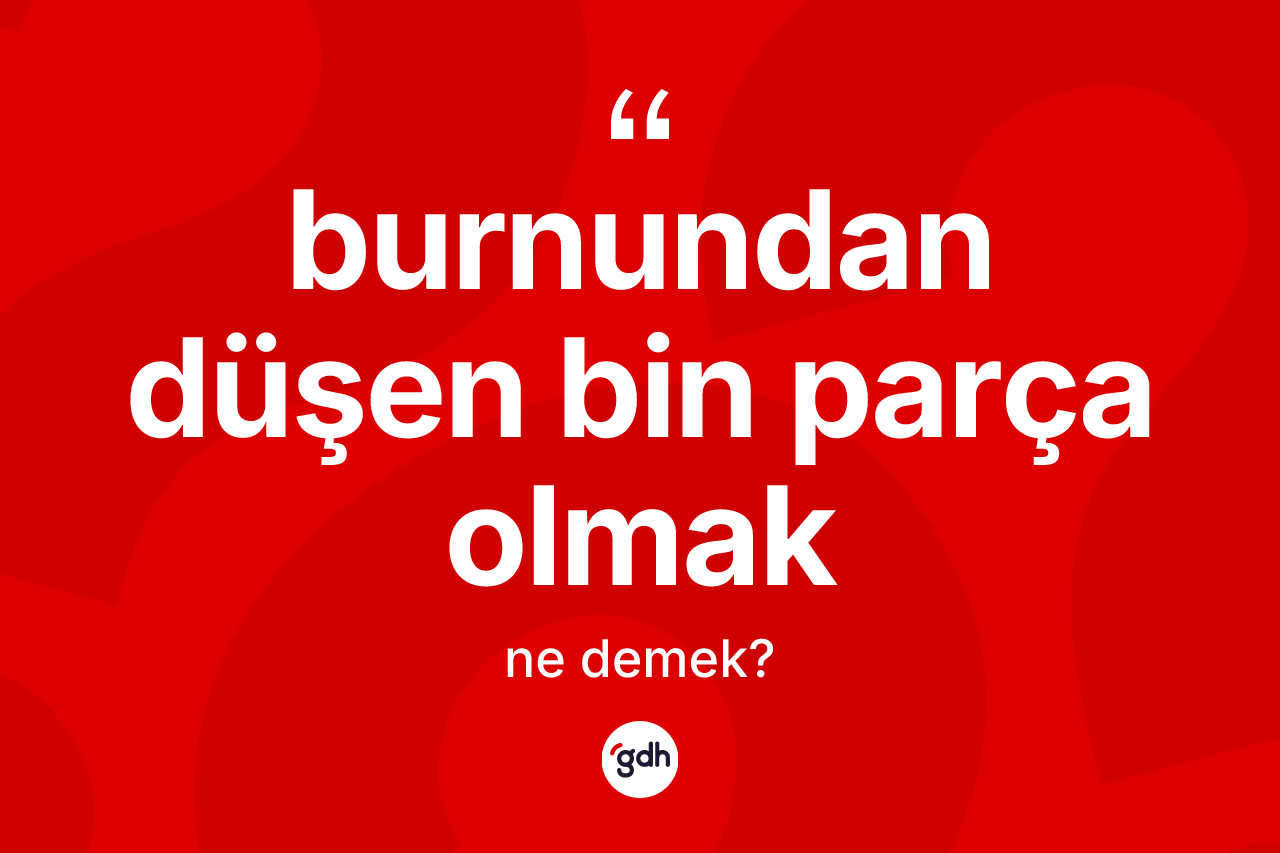 Burnundan düşen bin parça olmak ifadesinin kısaca tanımı nedir?