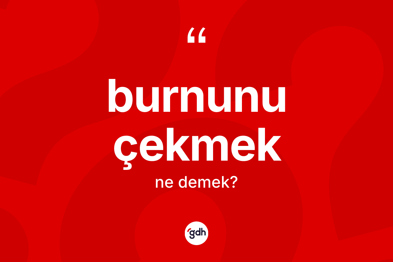 Burnunu çekmek ifadesinin tanımı nedir?