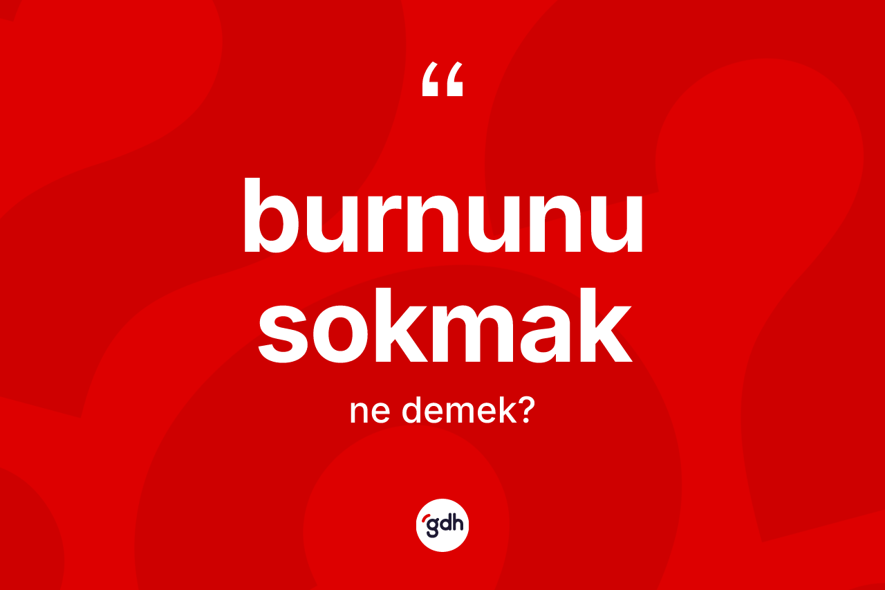 Burnunu sokmak ifadesi ne demektir?