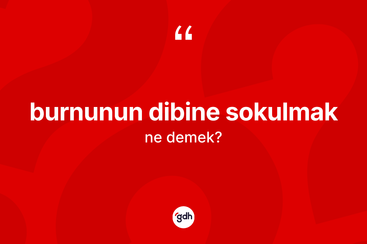 Burnunun dibine sokulmak ne anlama gelir?