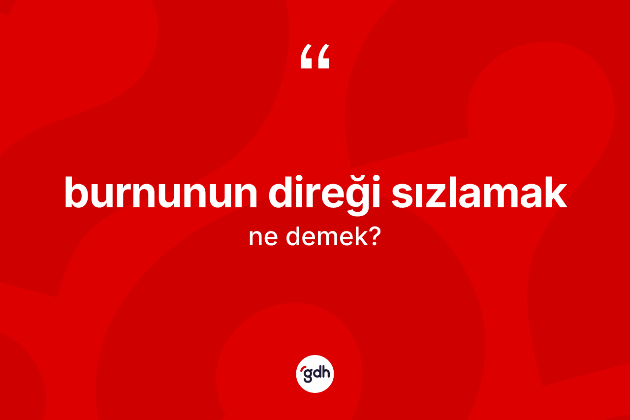 Burnunun direği sızlamak ne anlama gelir?
