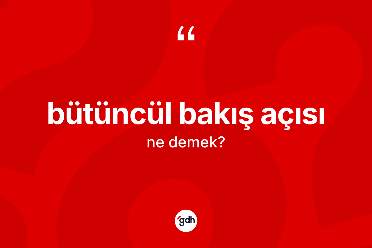 Bütüncül bakış açısı kelimesi ne demek?