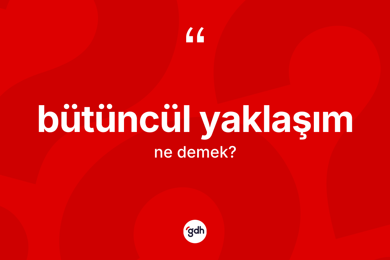 Bütüncül yaklaşım kelimesi ne anlama gelir?