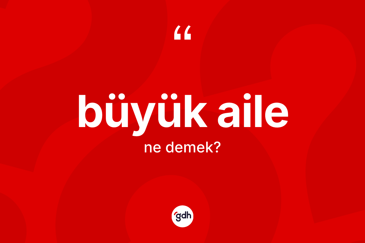 Büyük aile kelimesinin tanımı nedir?