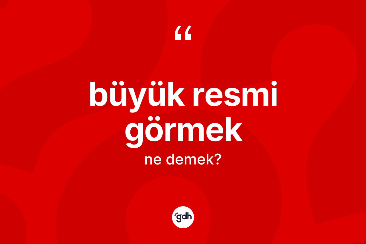 Büyük resmi görmek ne demektir?