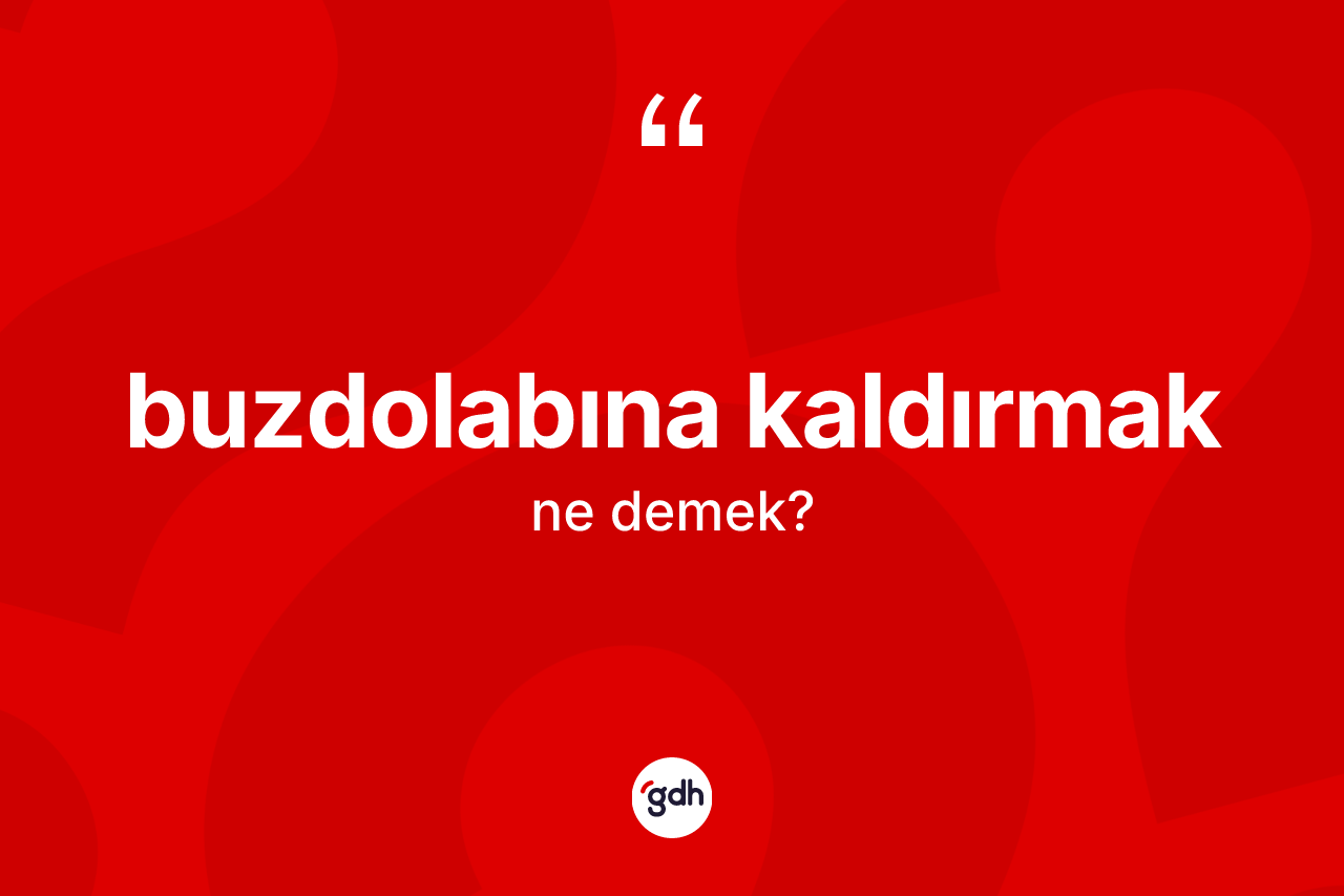 Buzdolabına kaldırmak ifadesinin kısaca anlamı nedir?