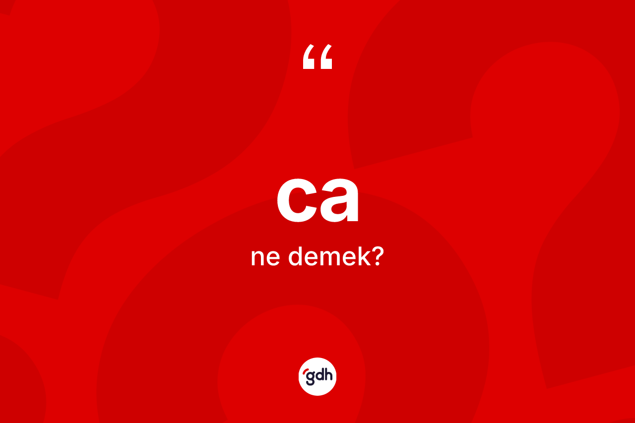 Ca kelimesinin anlamı nedir? Ca kelimesinin TDK anlamı nedir?