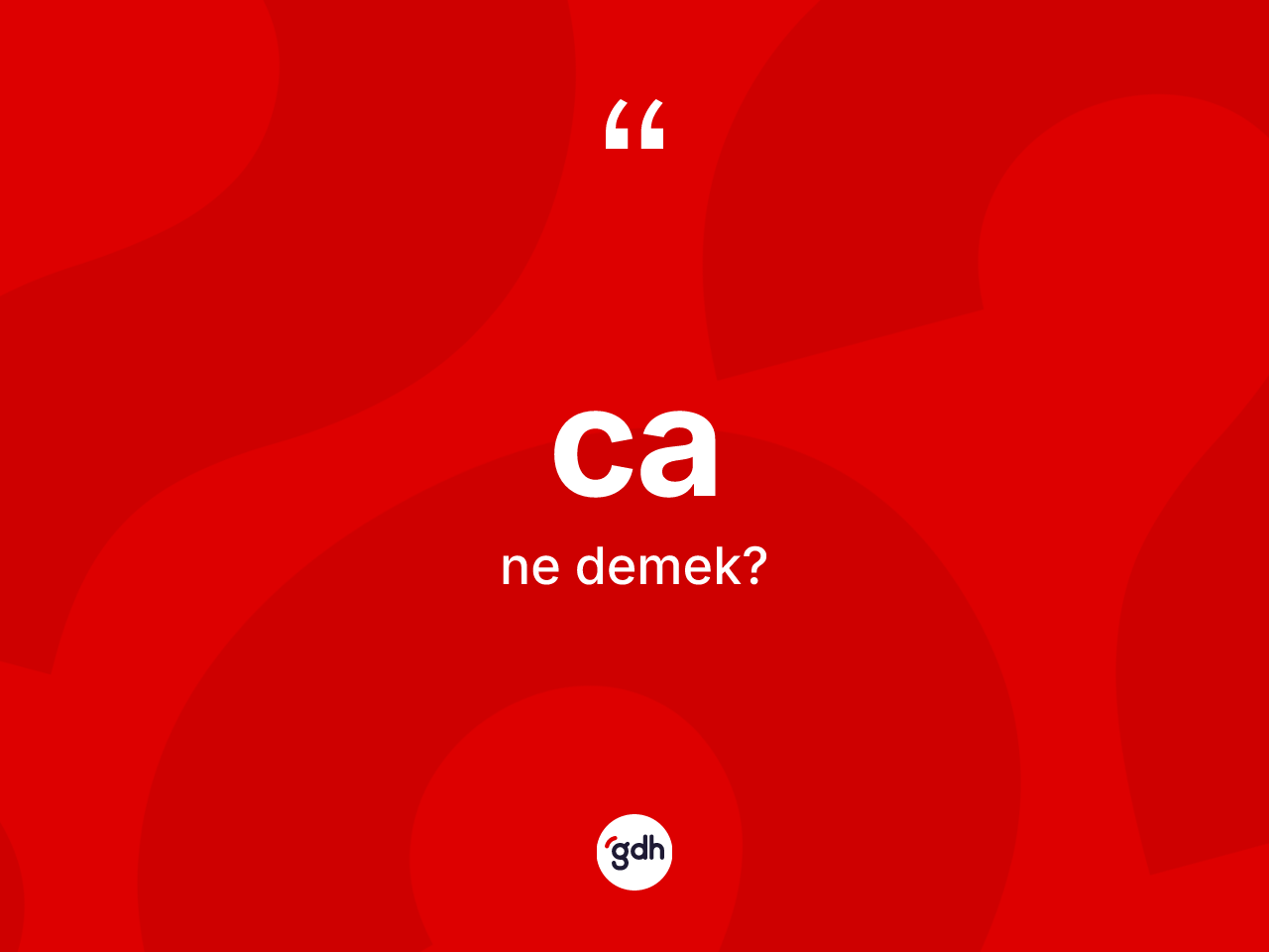 Ca kelimesinin anlamı nedir? Ca kelimesinin TDK anlamı nedir?