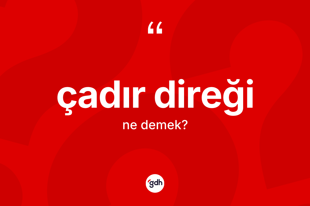 Çadır direği ne demek? Çadır direği kelimesinin özellikleri nelerdir?