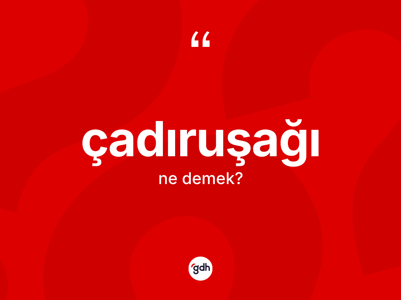 Çadıruşağı kelimesinin tanımı nedir? Çadıruşağının TDK'ya göre anlamı nedir?