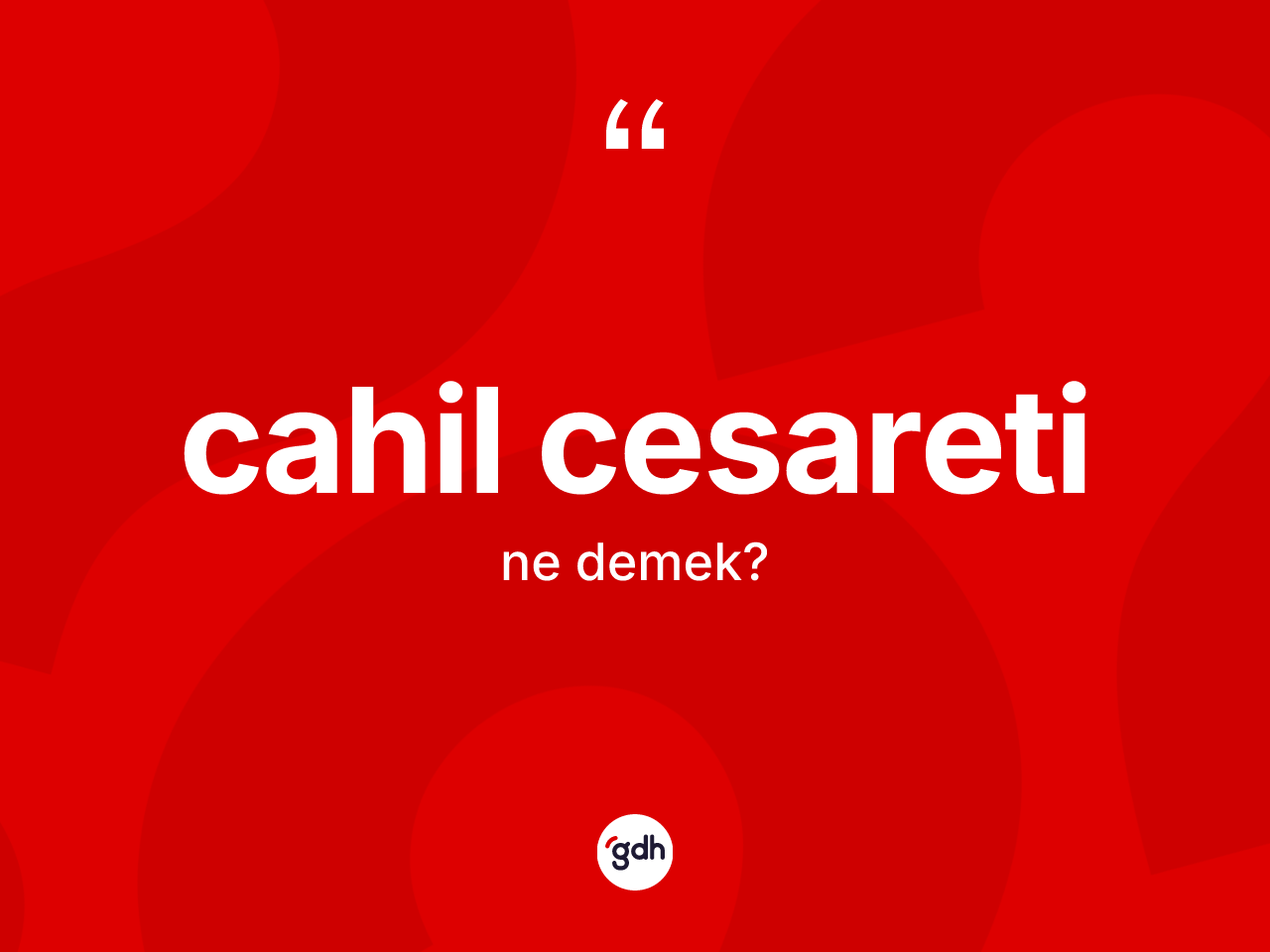 Cahil cesareti kelimesinin tanımı nedir? Cahil cesareti kelimesinin özellikleri nelerdir?