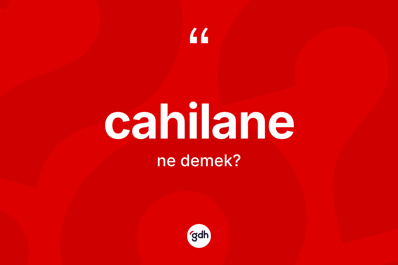 Cahilane kelimesinin anlamı nedir? Cahilanenin halk arasındaki kullanımı nasıldır?